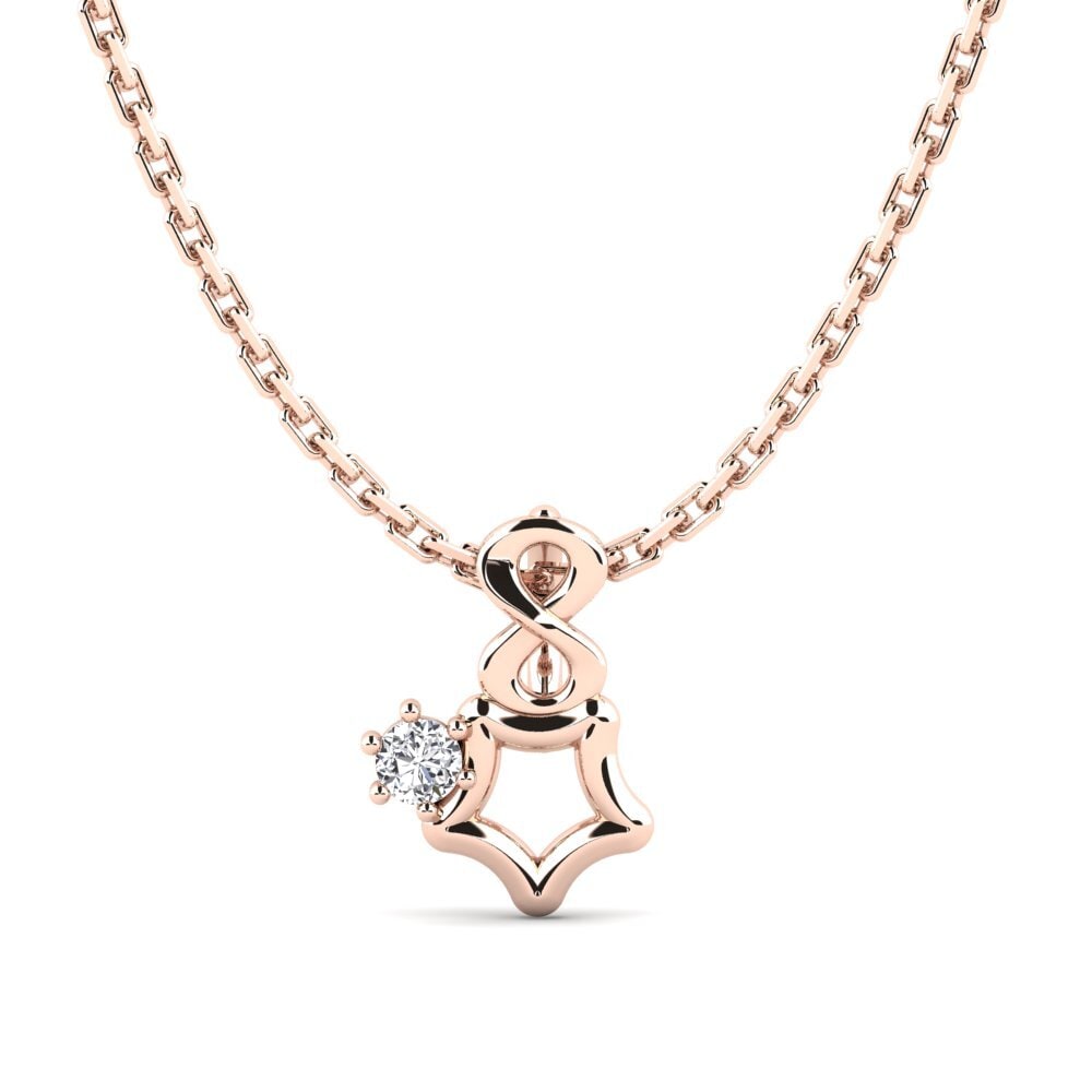 18k Oro Rosa Diamante Colgante de Mujer Chershoee