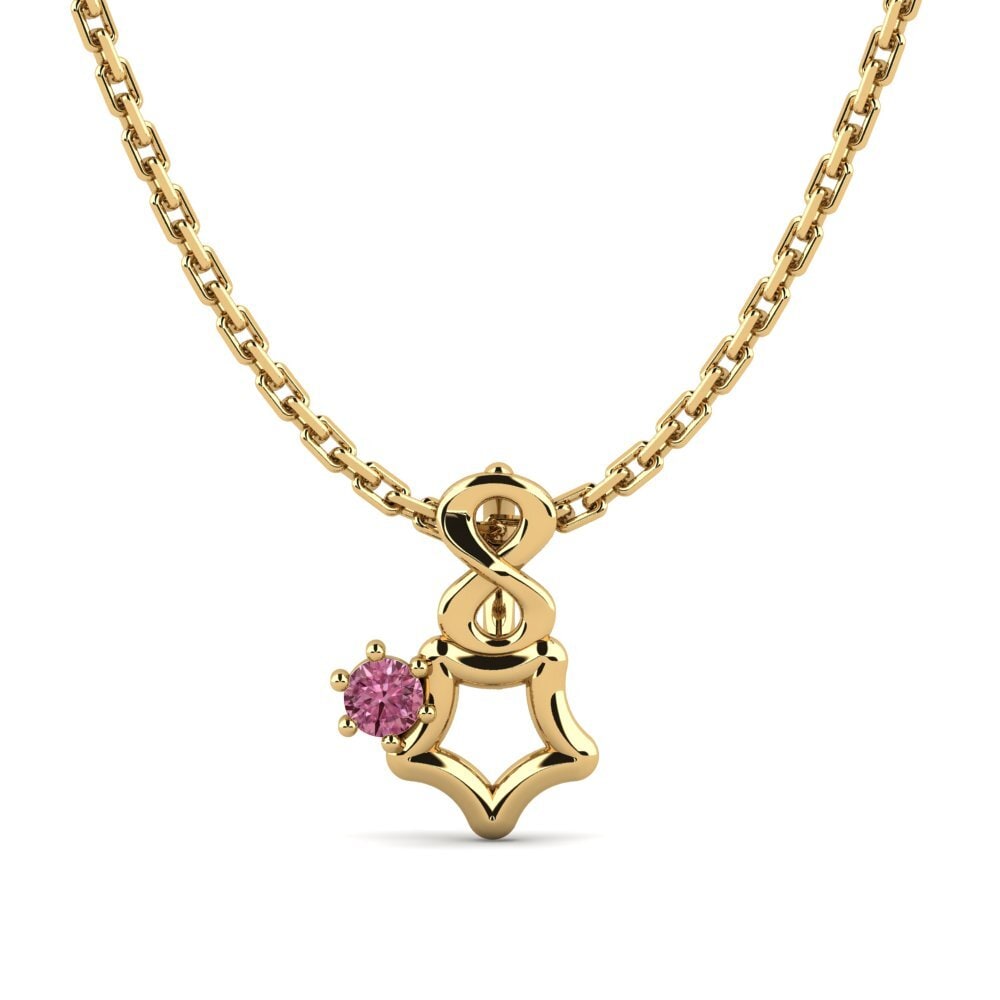 18k Oro Amarillo Granate Rhodolite Colgante de Mujer Chershoee