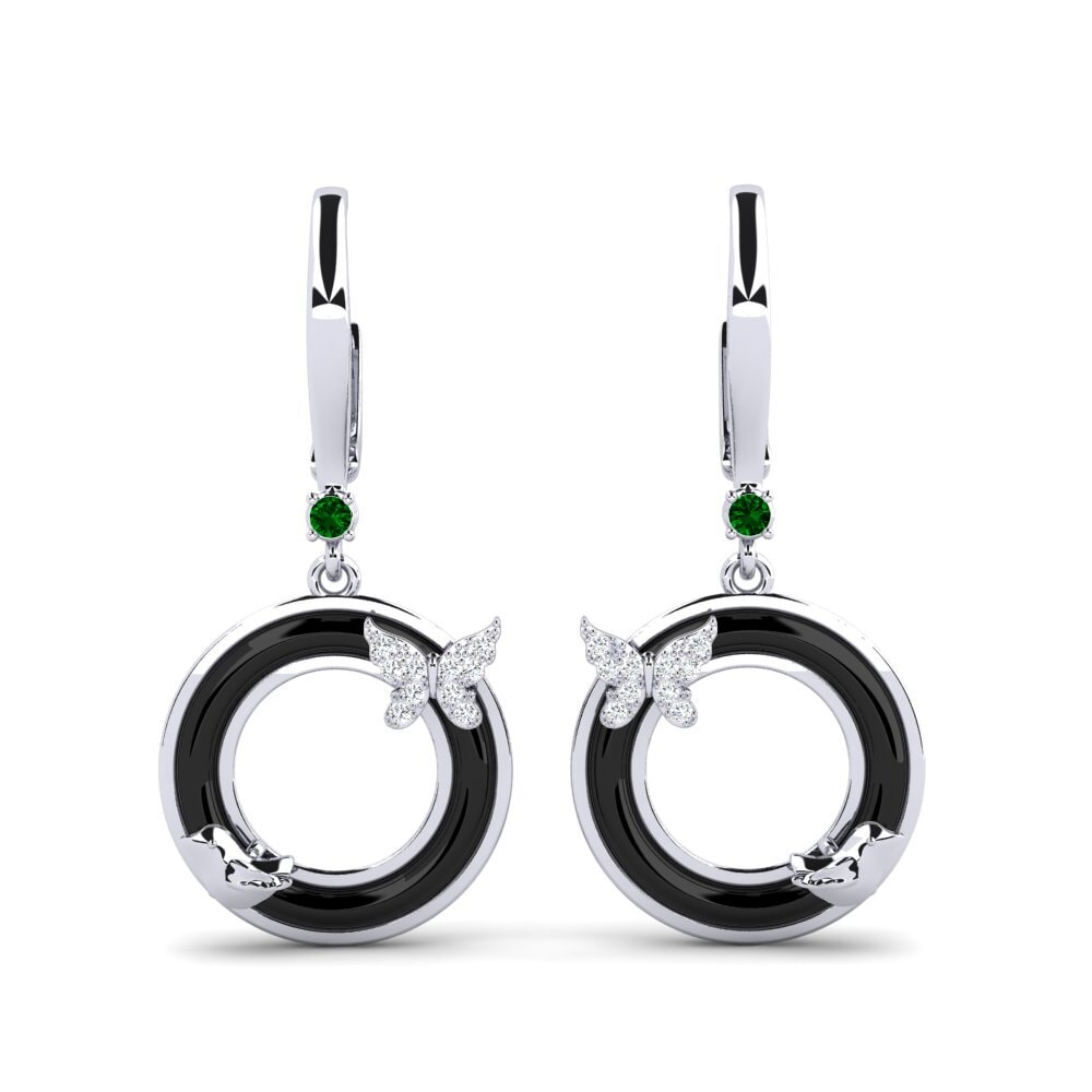 950 Platinum Green Zirconia Women's Earring Chesnut