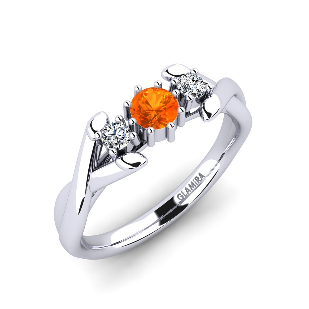 Orange Sapphire Engagement Ring Cheth