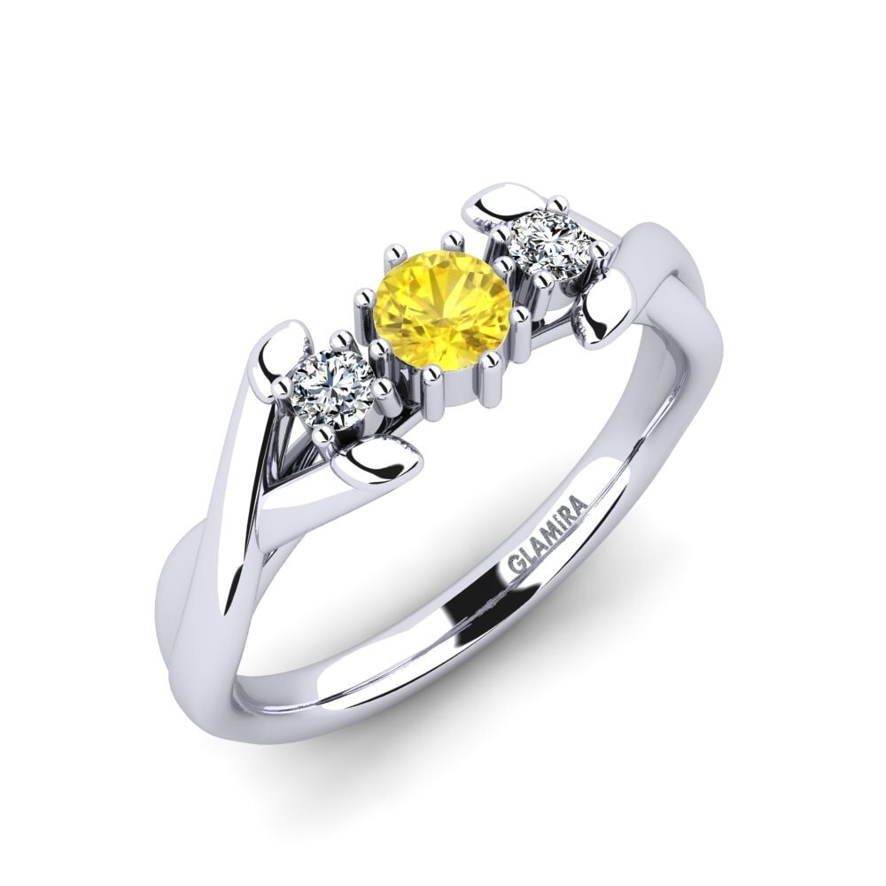 Yellow Sapphire Engagement Ring Cheth