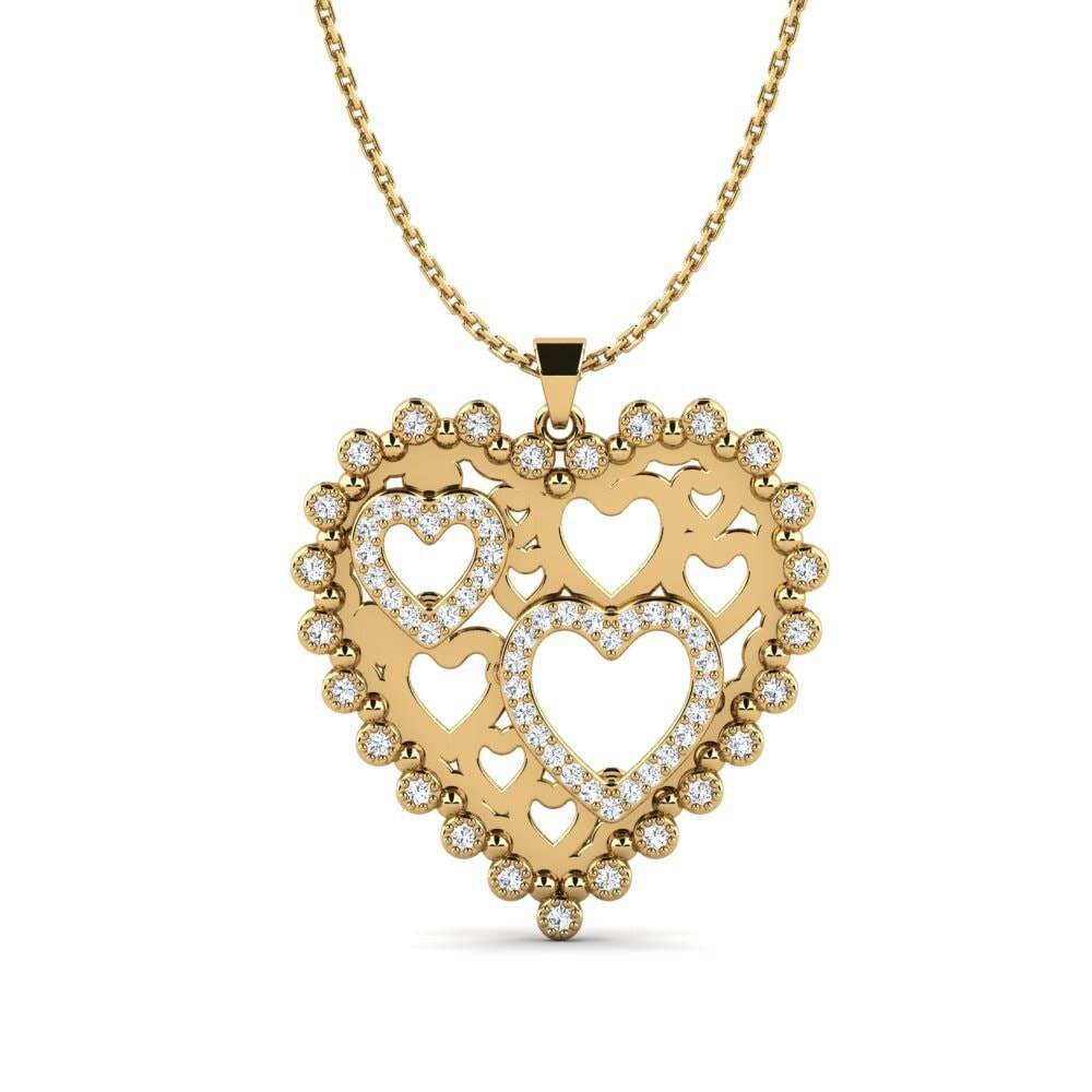 Or Jaune 375 Pendentif pour femme Cheveux