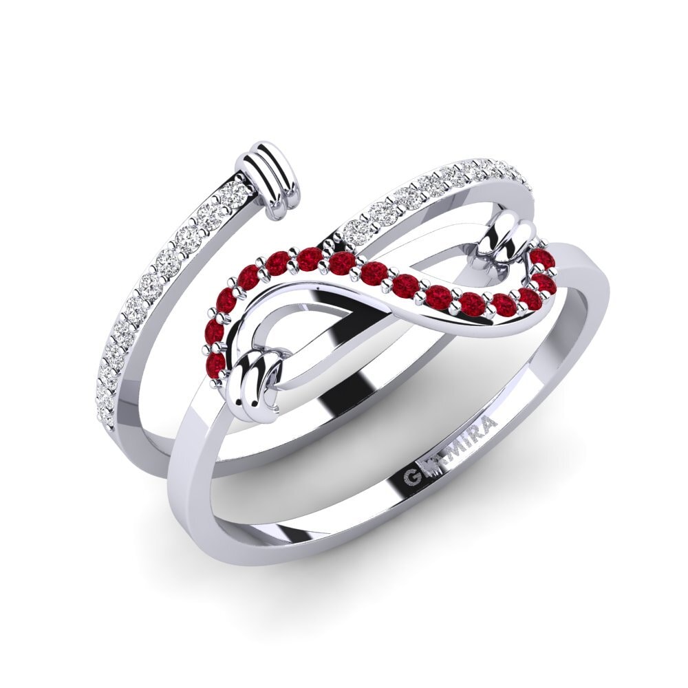 950 Platinum Red Zirconia Ring Chidones