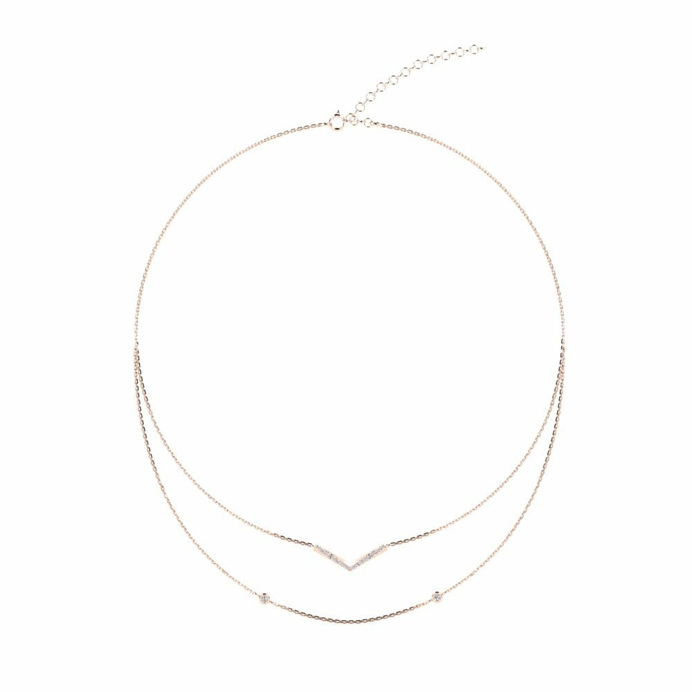 Vàng Hồng 18K Kim Cương Nhân Tạo Dây chuyền choker nữ Chie