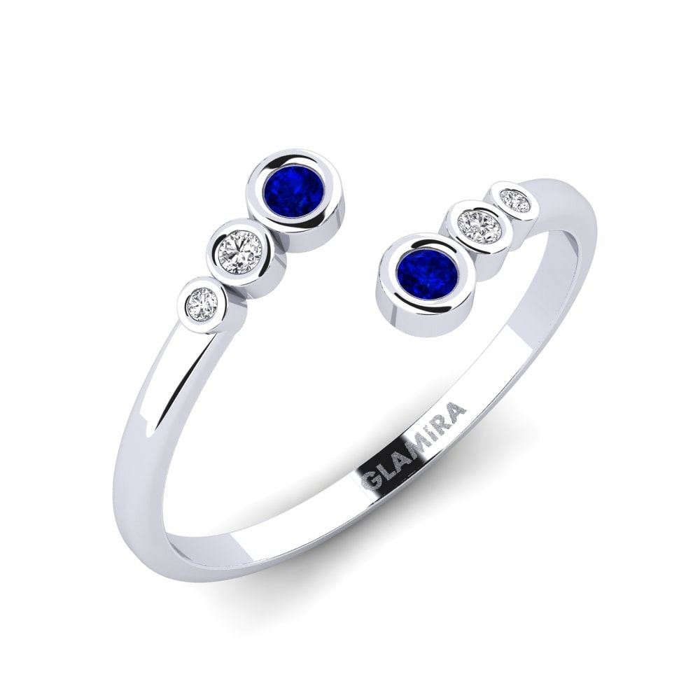 Open Rings GLAMIRA Chiefly 585 White Gold Sapphire