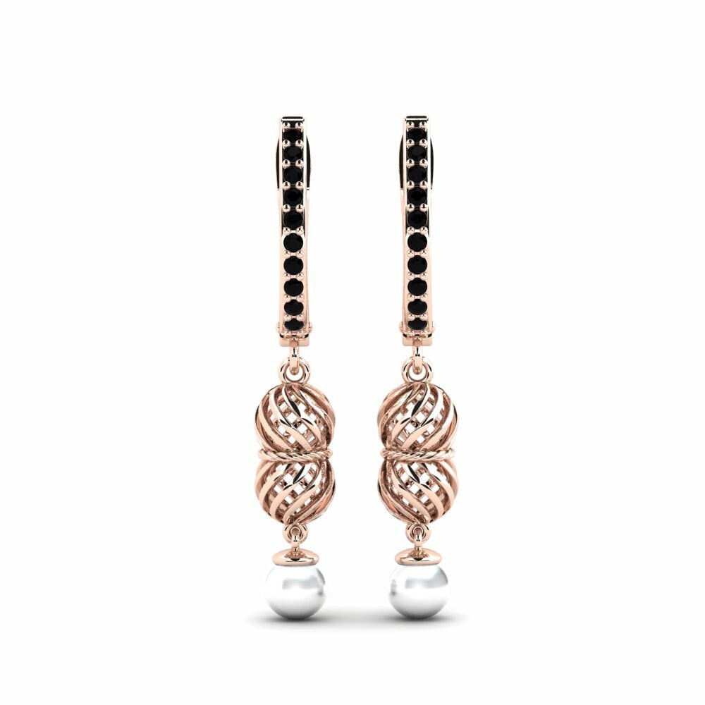 Diamant Noir Boucle d'oreille femme Chiffre