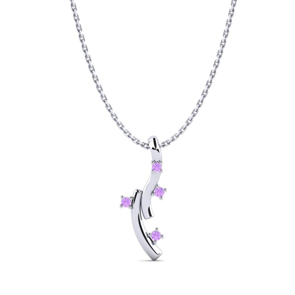 Plata 925 Amatista Colgante de Mujer Chika