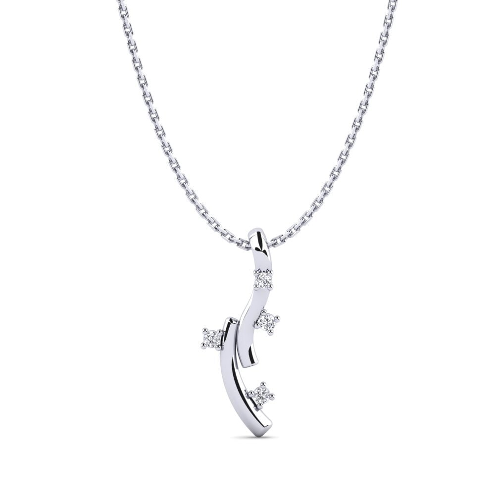 Or Blanc 750 Pendentif pour femme Chika