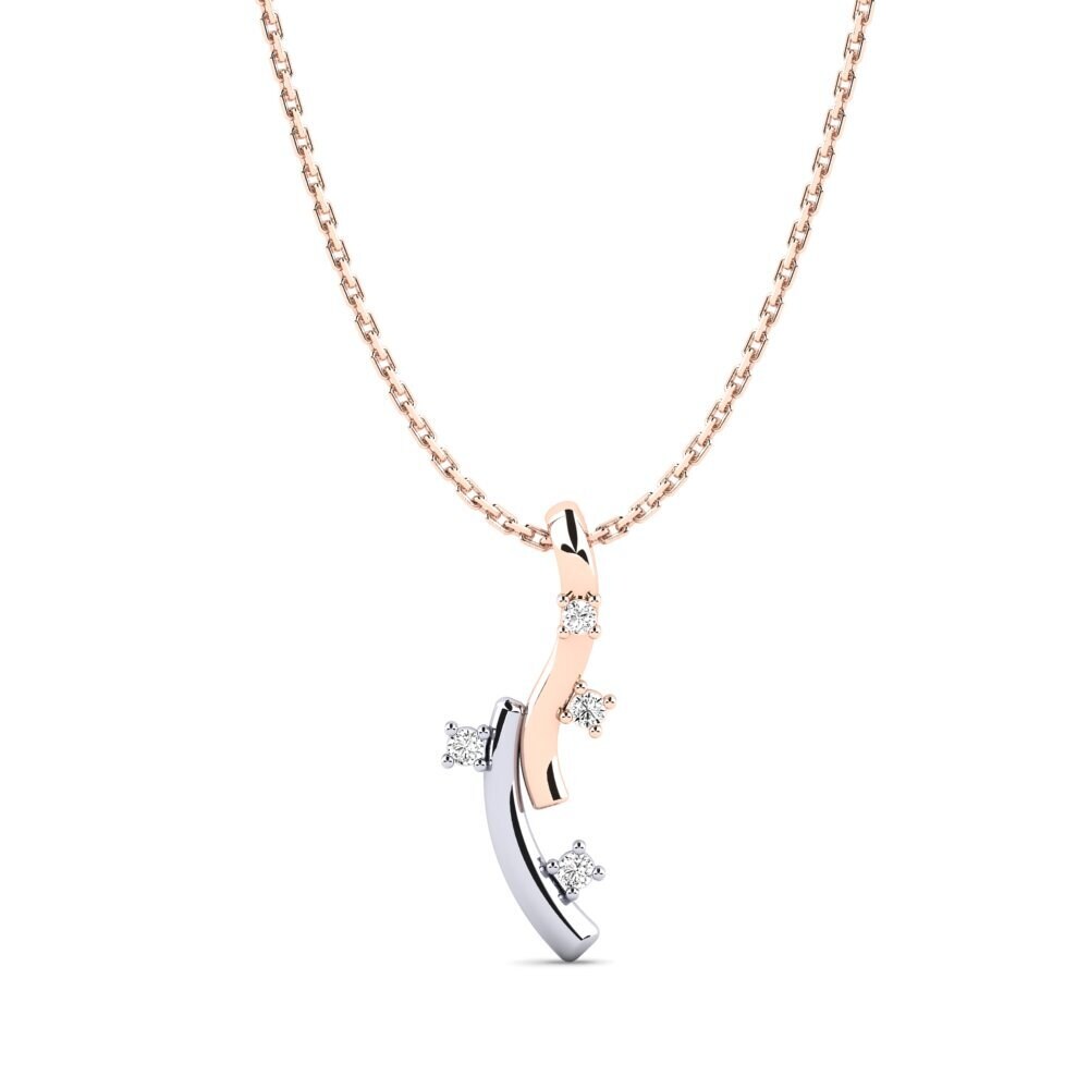 18k Oro Rosa & Blanco Moissanita Colgante de Mujer Chika
