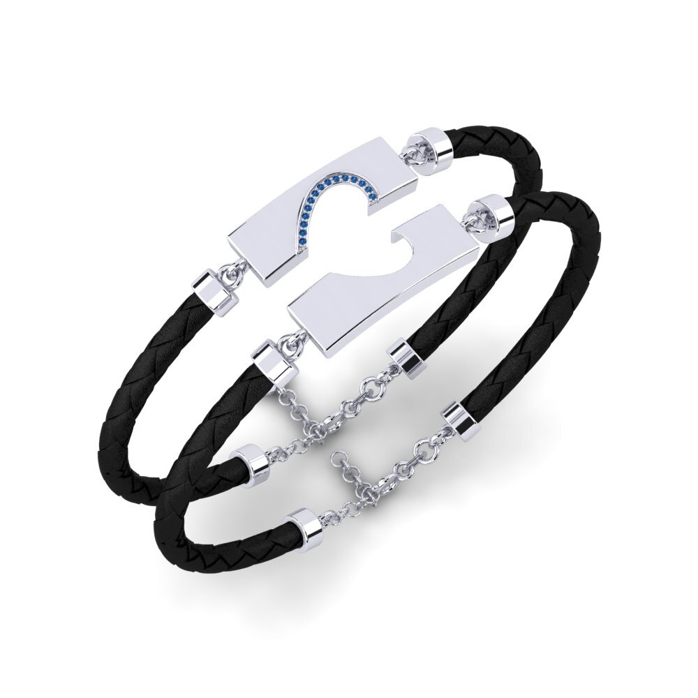 Elegant Black and White Leather Bracelet Braided Leather Bracelet, Magnetic Clasp, Black, White, 8 1/4 In main image 4