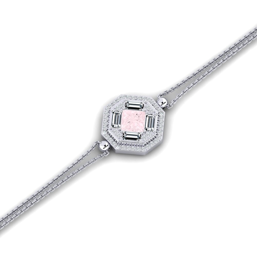 White Silver Rose Quartz Women's Bracelet Chiourme
