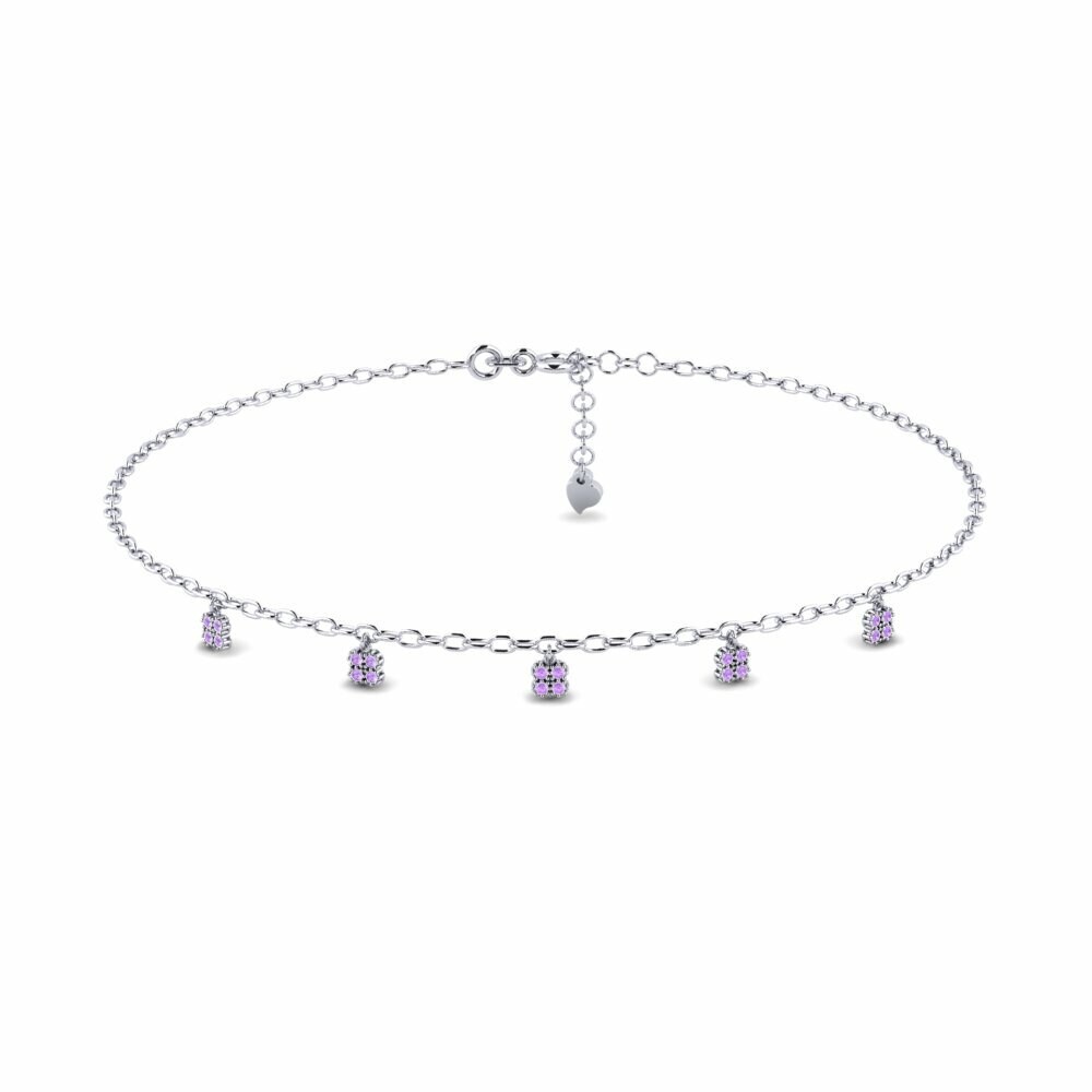 Damen fußkette Chip Amethyst