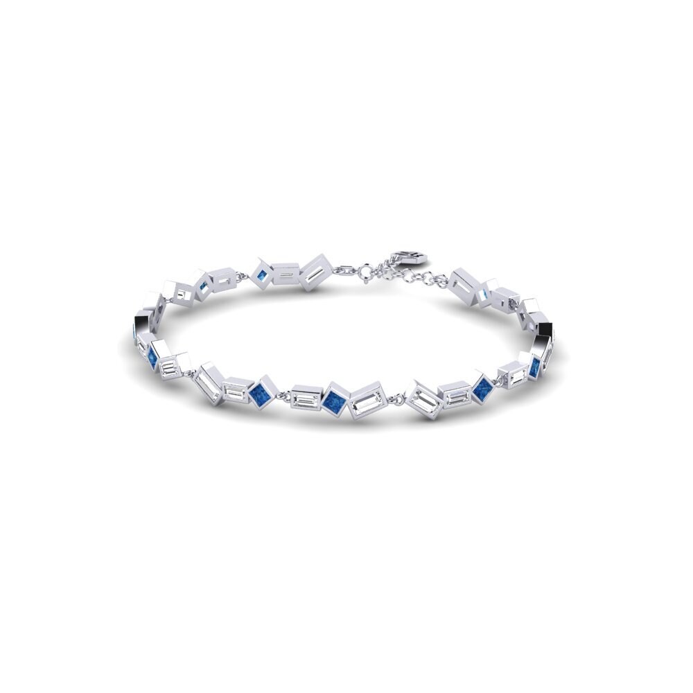 White Silver Dark Blue Zirconia Women's Bracelet Chipoka
