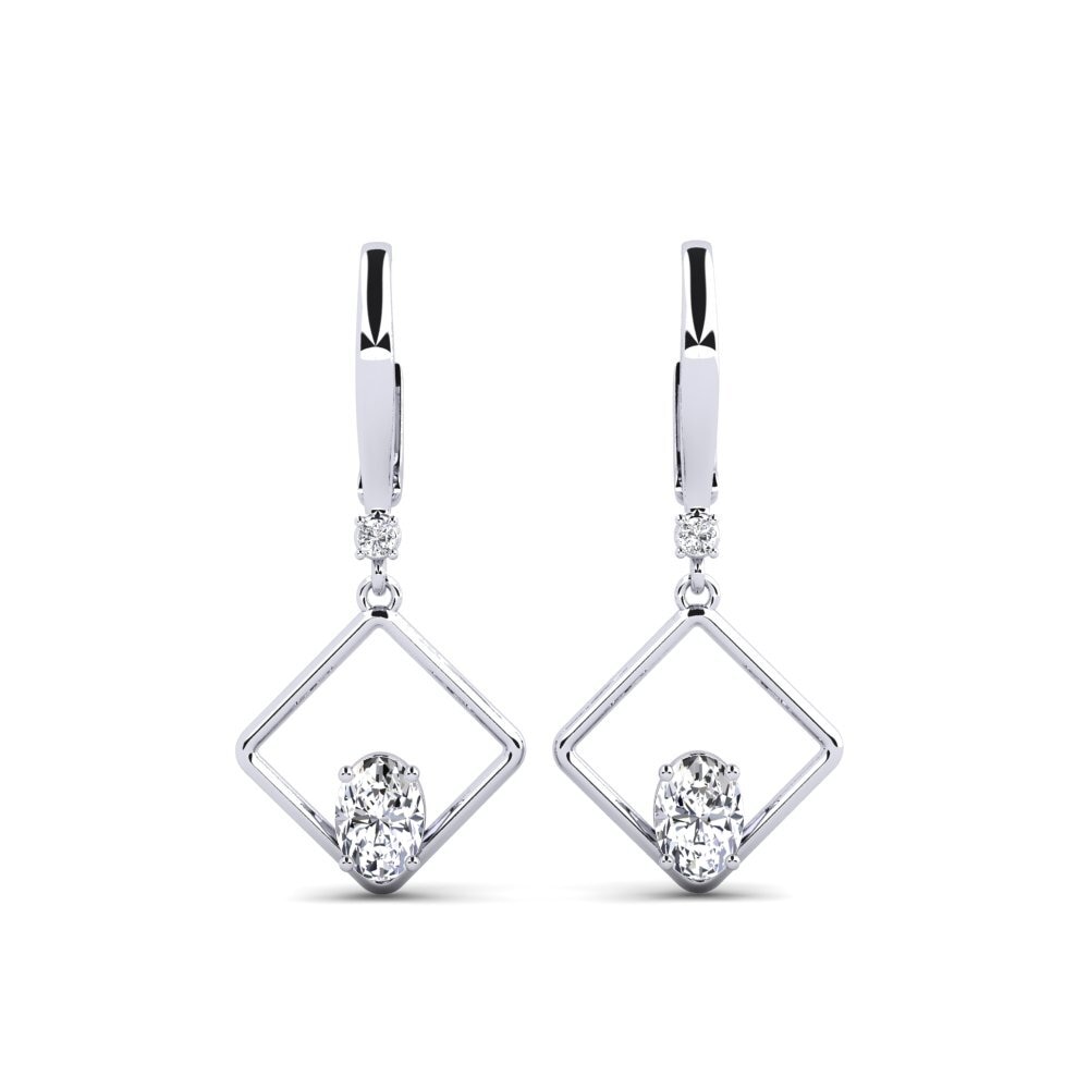Boucles D'Oreilles Damiani Punto Luce En Or Blanc 18K Avec Diamants 0,32 Ct - Neuves Avec étiquettes