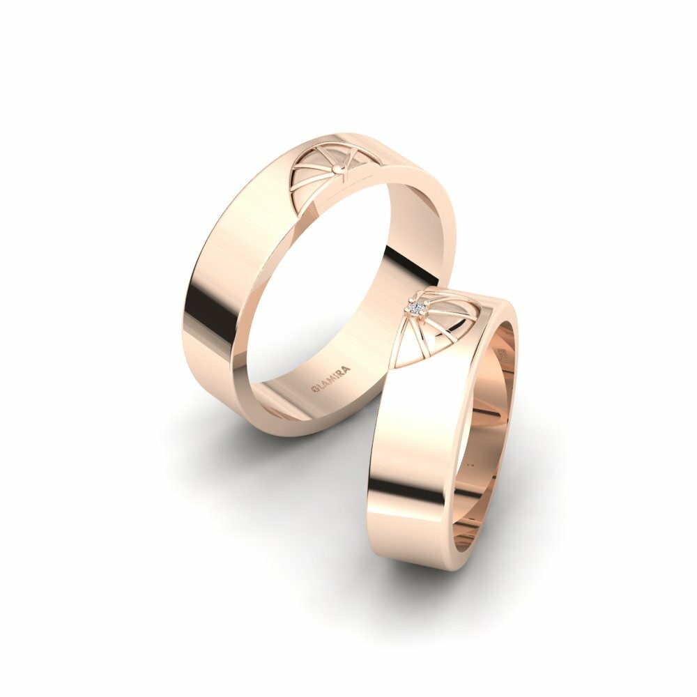 Or rose 14k Diamant Bague de Mariage Chiredzi Pair