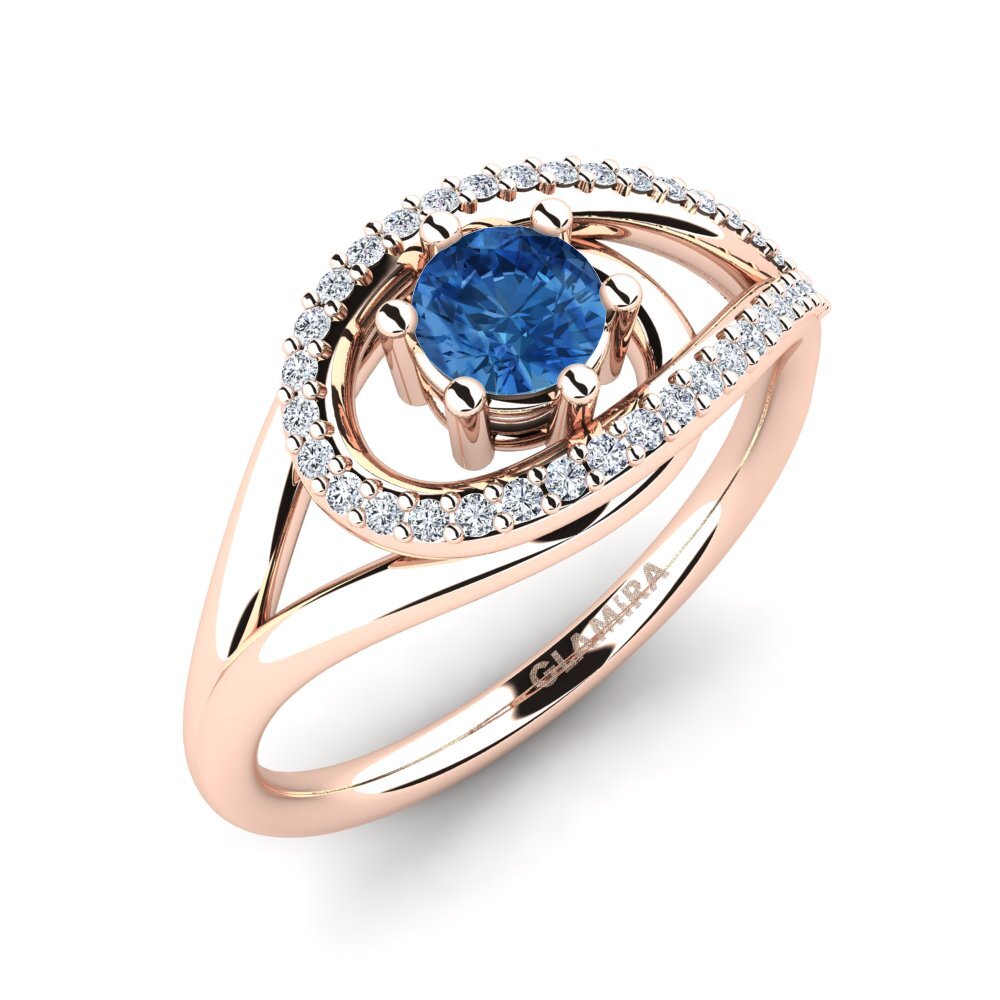 Dark Blue Zirconia Engagement Ring Chlodette