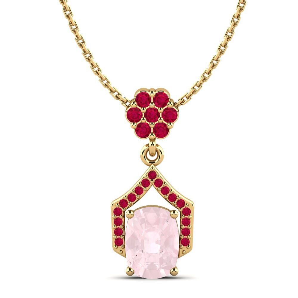 Cushion Rose Quartz Women's Pendant Chofa