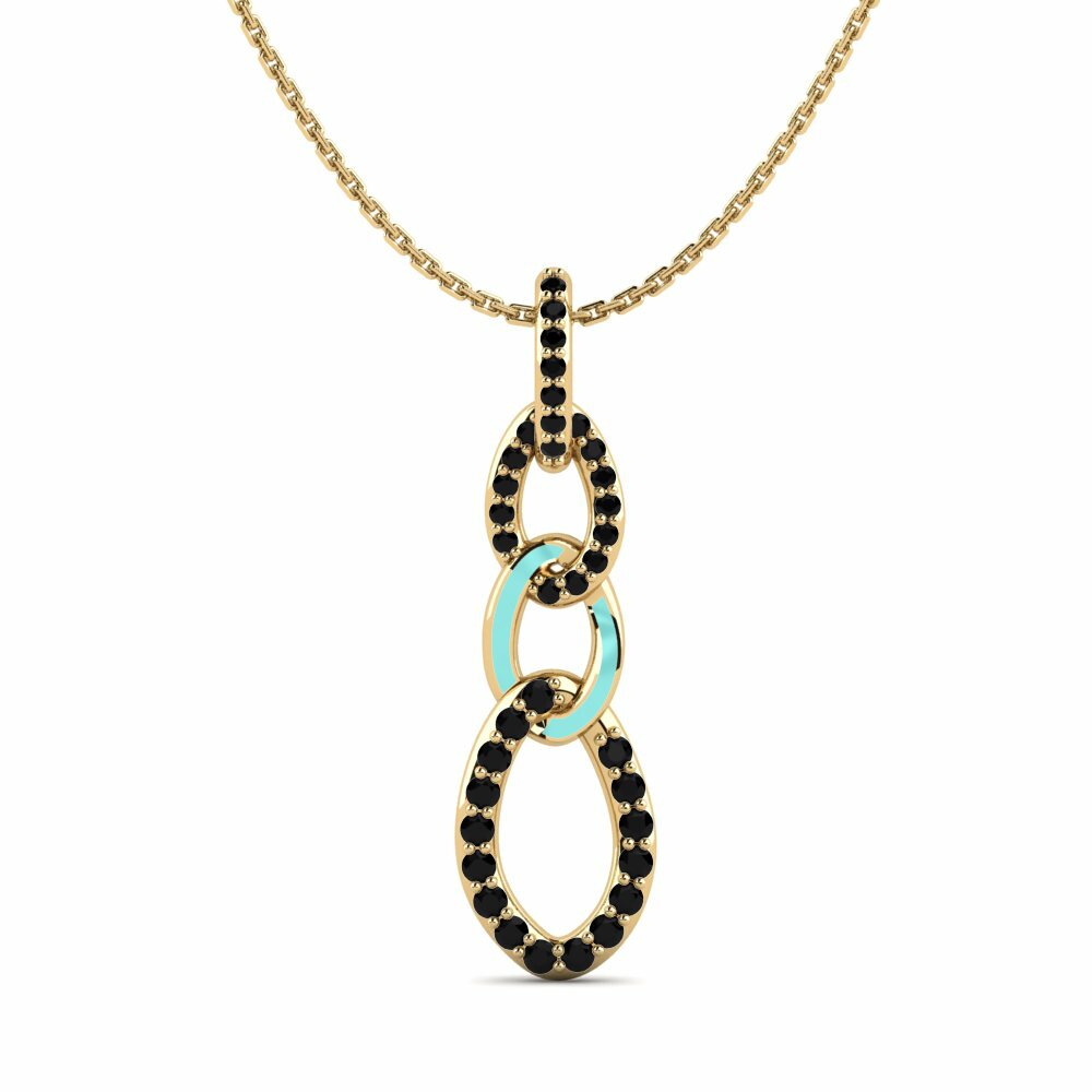 Vàng 9K black-onyx Mặt dây chuyền nữ Cholinga