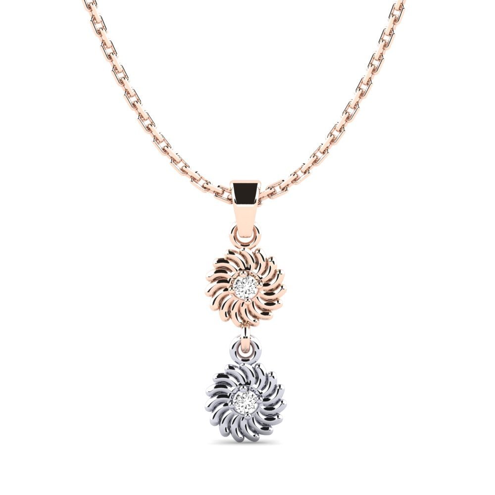 18k Oro Rosa & Blanco Moissanita Colgante de Mujer Choo