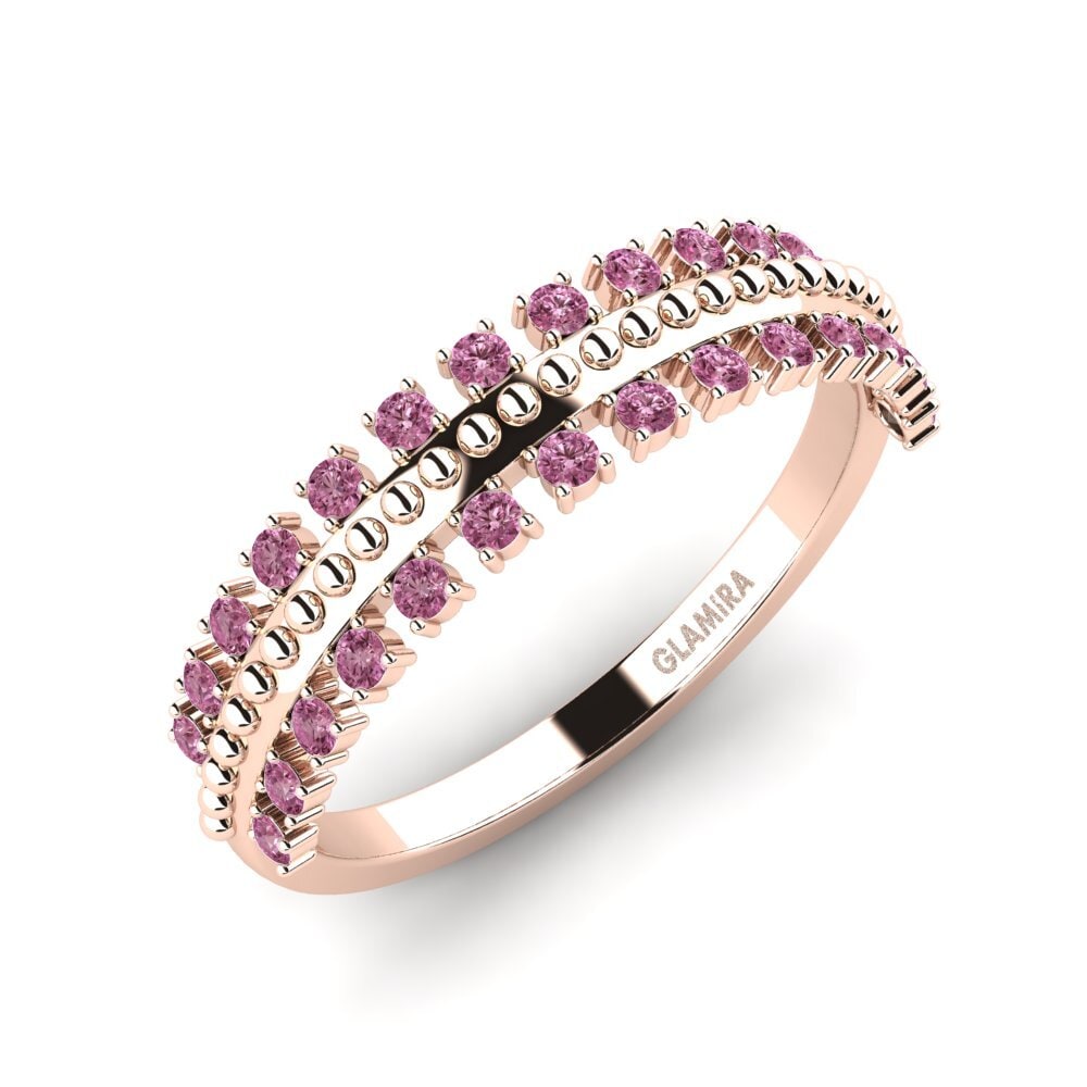 Or rose 14k Grenat de Rhodolite Bague Chretien