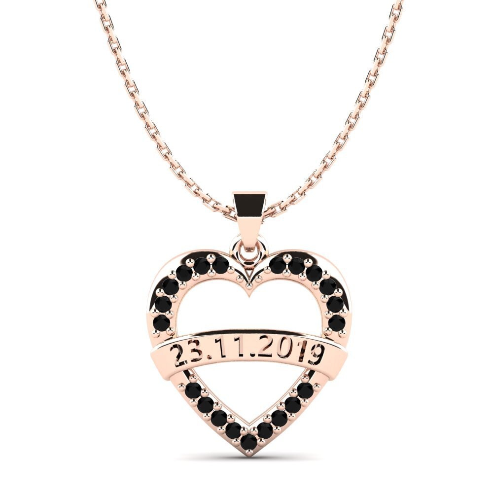 Rotgold 585 Schwarzer Onyx Damen anhänger Christen