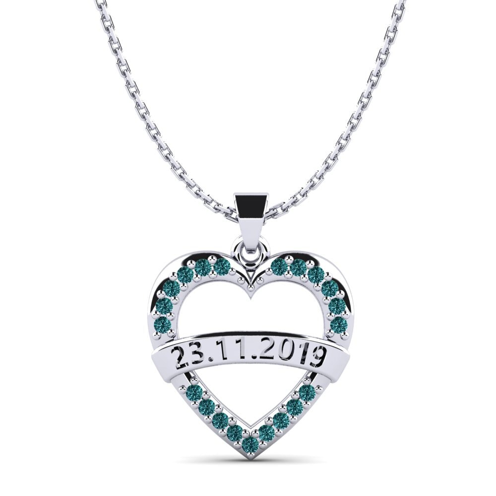 Weiß-Silber Blauer Diamant Damen anhänger Christen