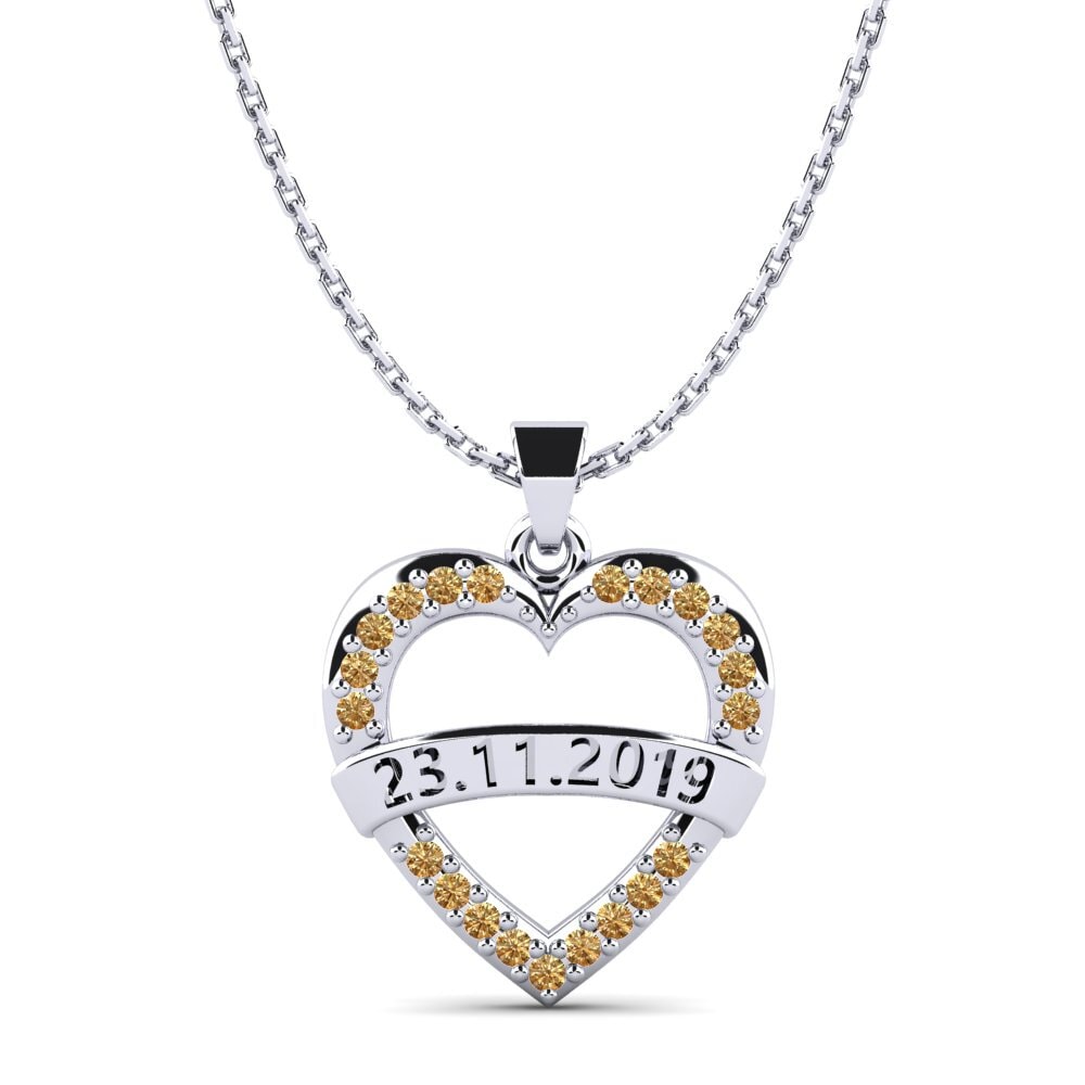 Plata 925 Diamante Marrón Colgante de Mujer Christen