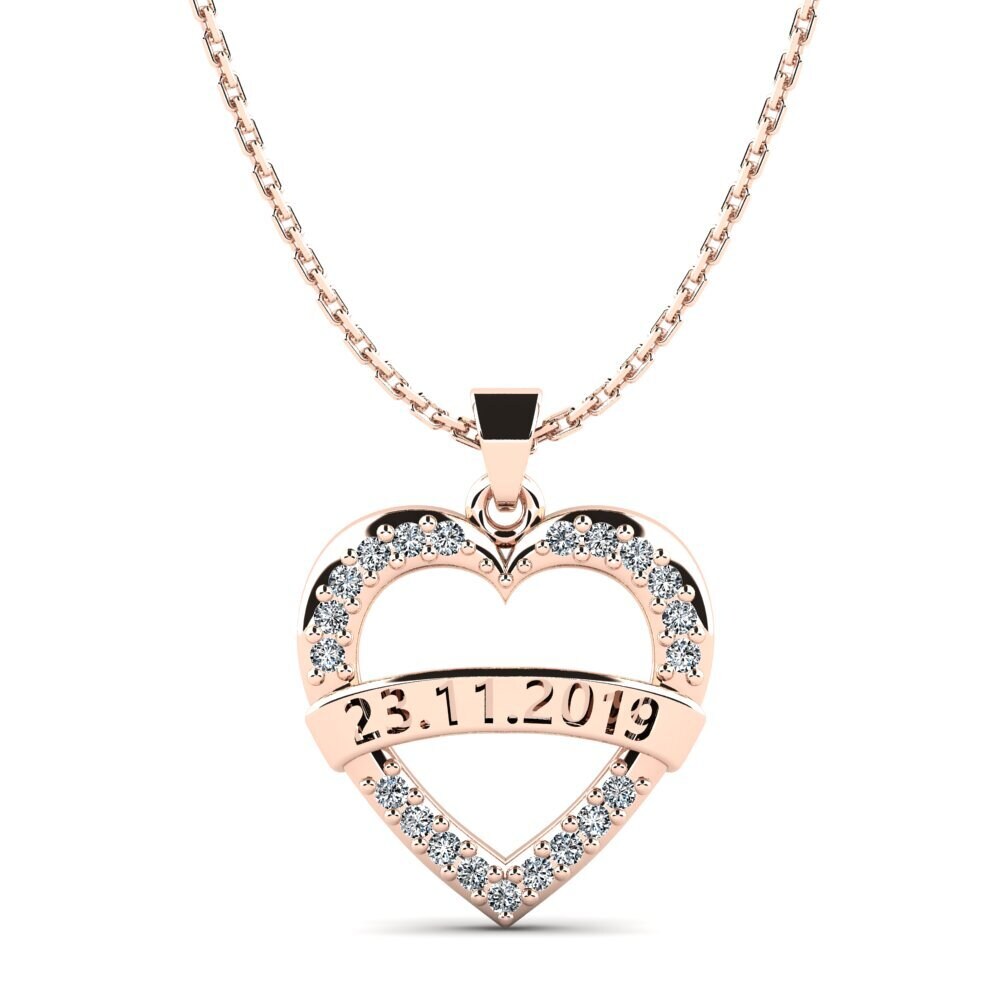 Rotgold 585 Zirkonia Damen anhänger Christen