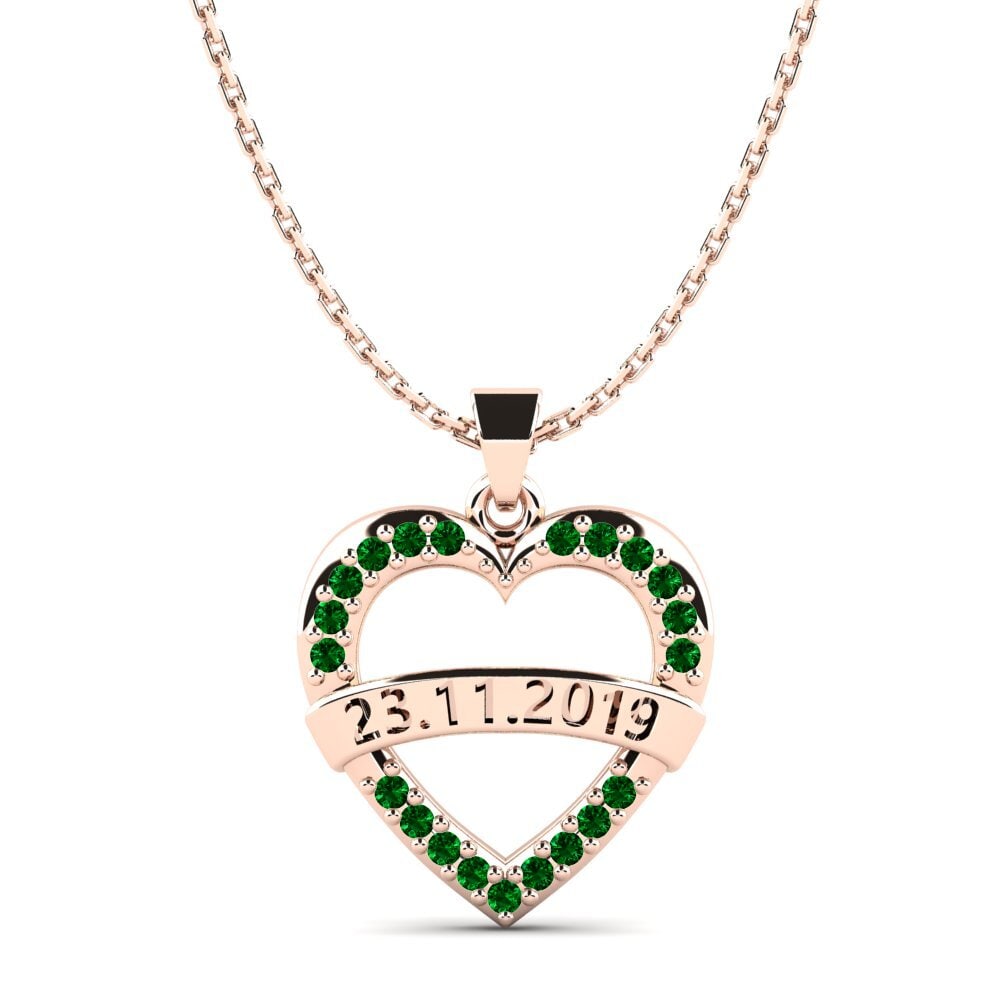 Rotgold 585 Grüner Zirkonia Damen anhänger Christen