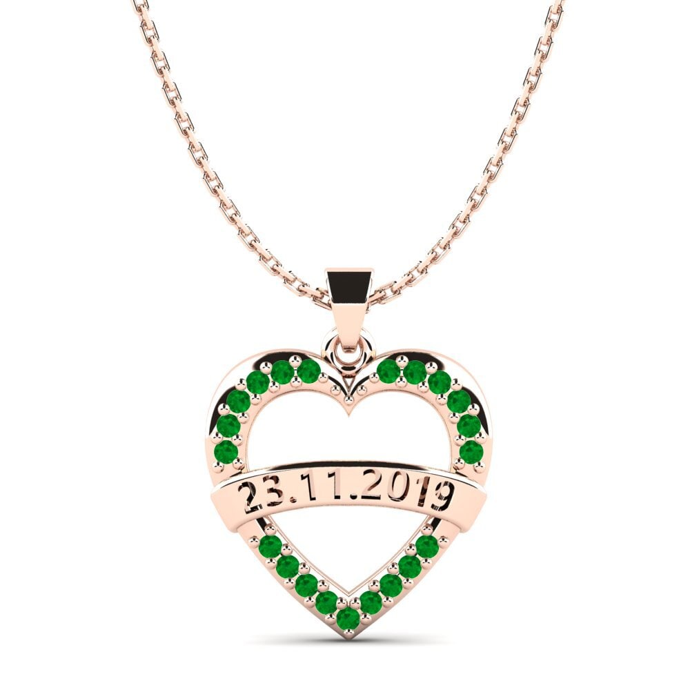 Rotgold 585 Smaragd Damen anhänger Christen