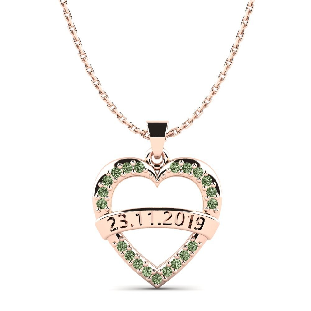 Rotgold 585 Grüner Diamant Damen anhänger Christen