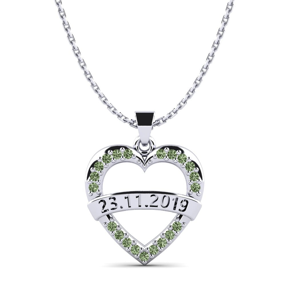 Weiß-Silber Grüner Diamant Damen anhänger Christen