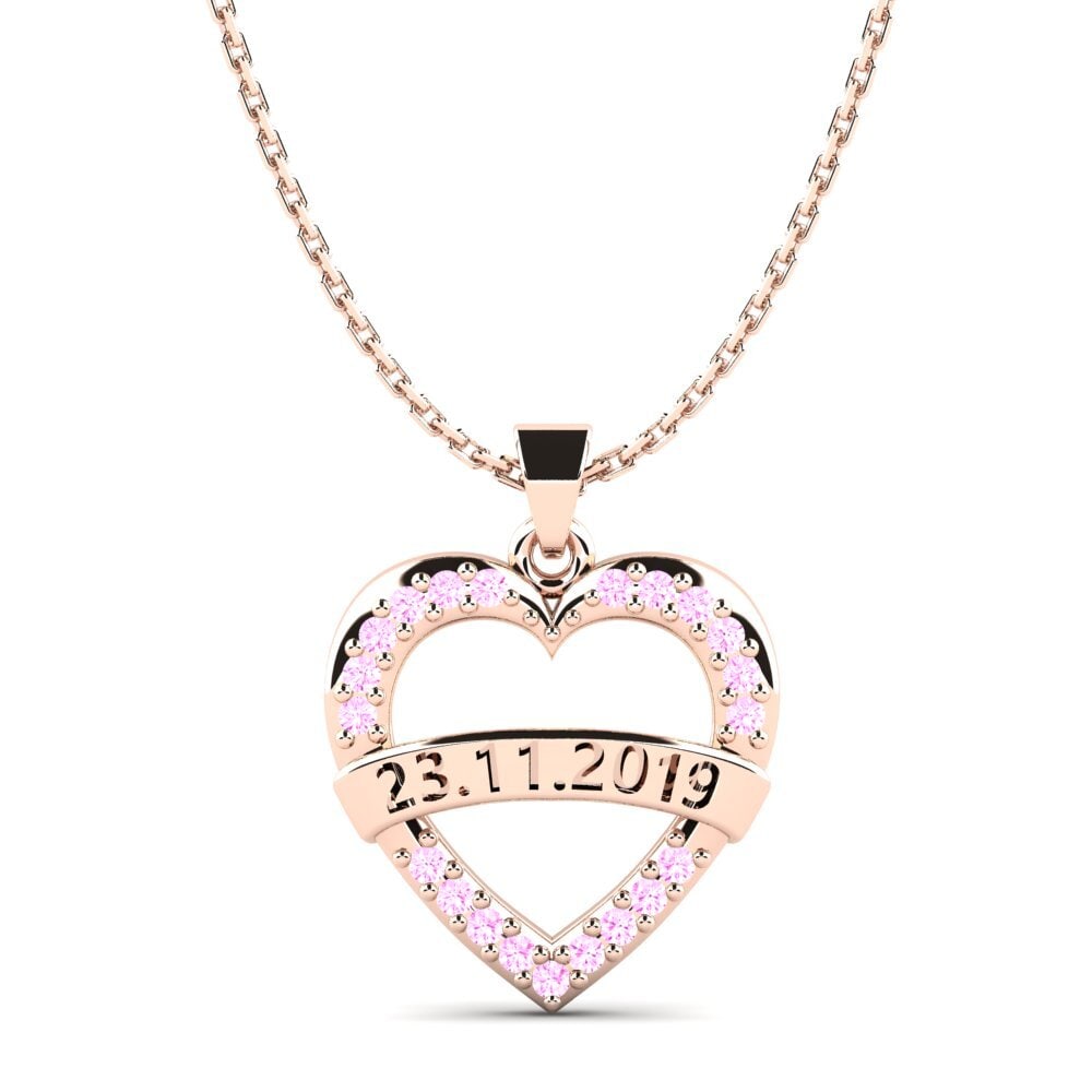 Rotgold 585 Rosa Saphir Damen anhänger Christen