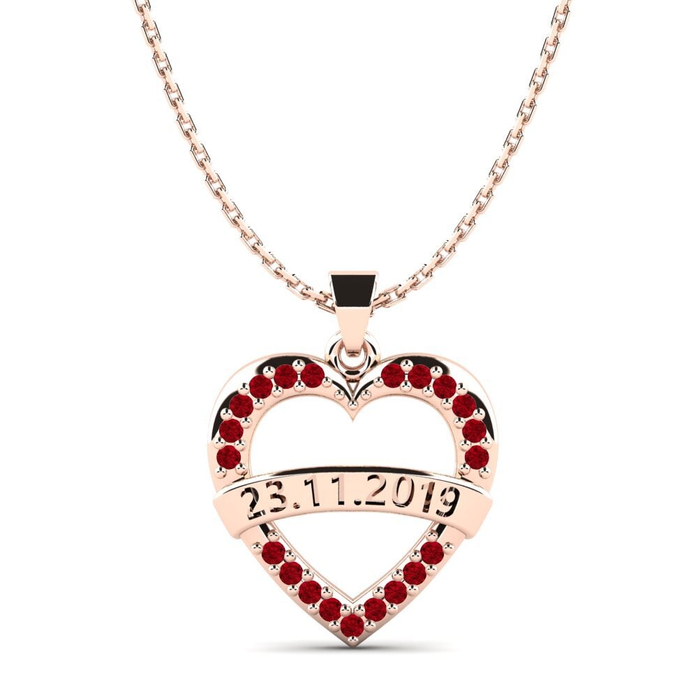 Rotgold 585 Roter Zirkonia Damen anhänger Christen