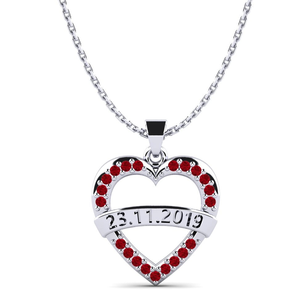 Weiß-Silber Roter Zirkonia Damen anhänger Christen