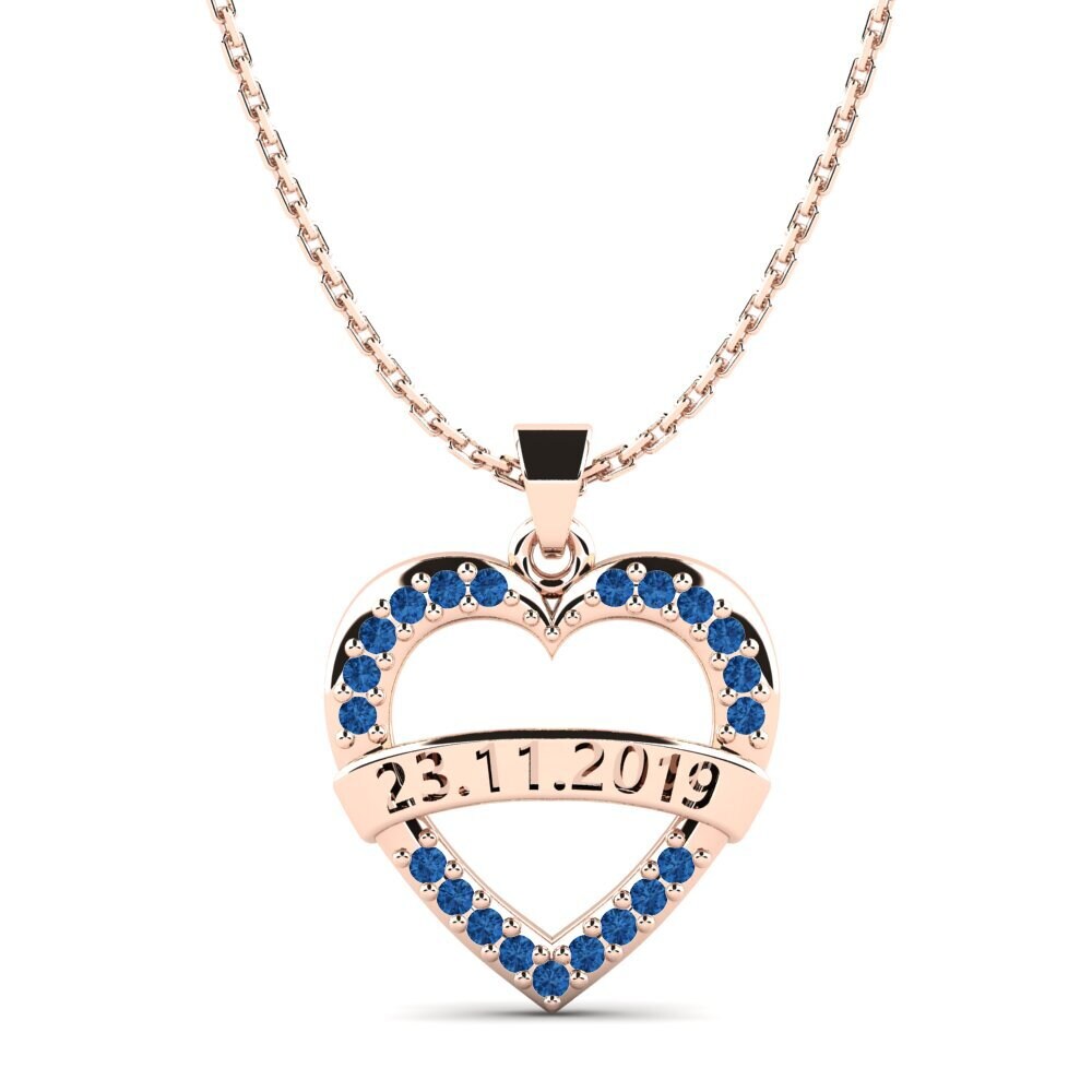 Rotgold 585 Dunkelblauer Zirkonia Damen anhänger Christen