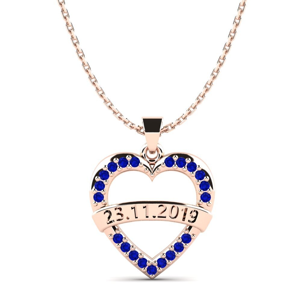 Rotgold 585 Saphir Damen anhänger Christen