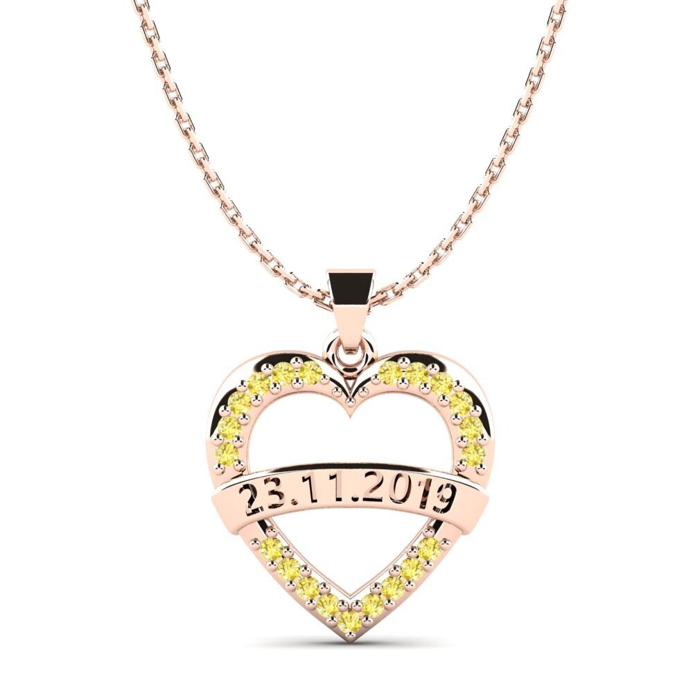 Rotgold 585 Gelber Saphir Damen anhänger Christen