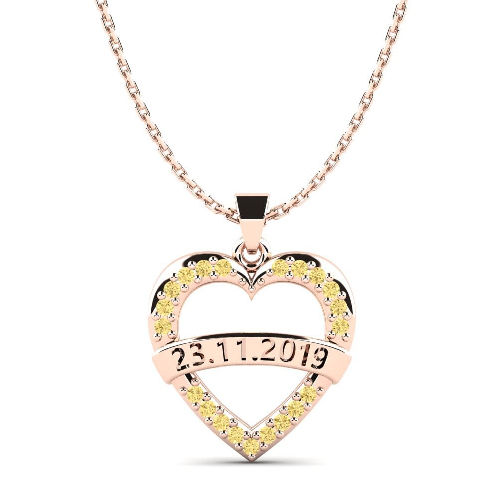 Rotgold 585 Gelber Diamant Damen anhänger Christen
