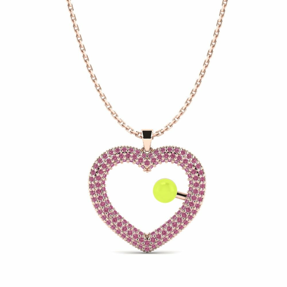 Vàng Hồng 9K Đá Rhodolite Mặt dây chuyền nữ Chrog