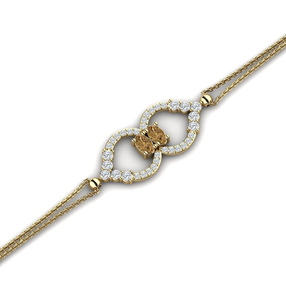 Ovalado Diamante marrón Pulsera Chromatine
