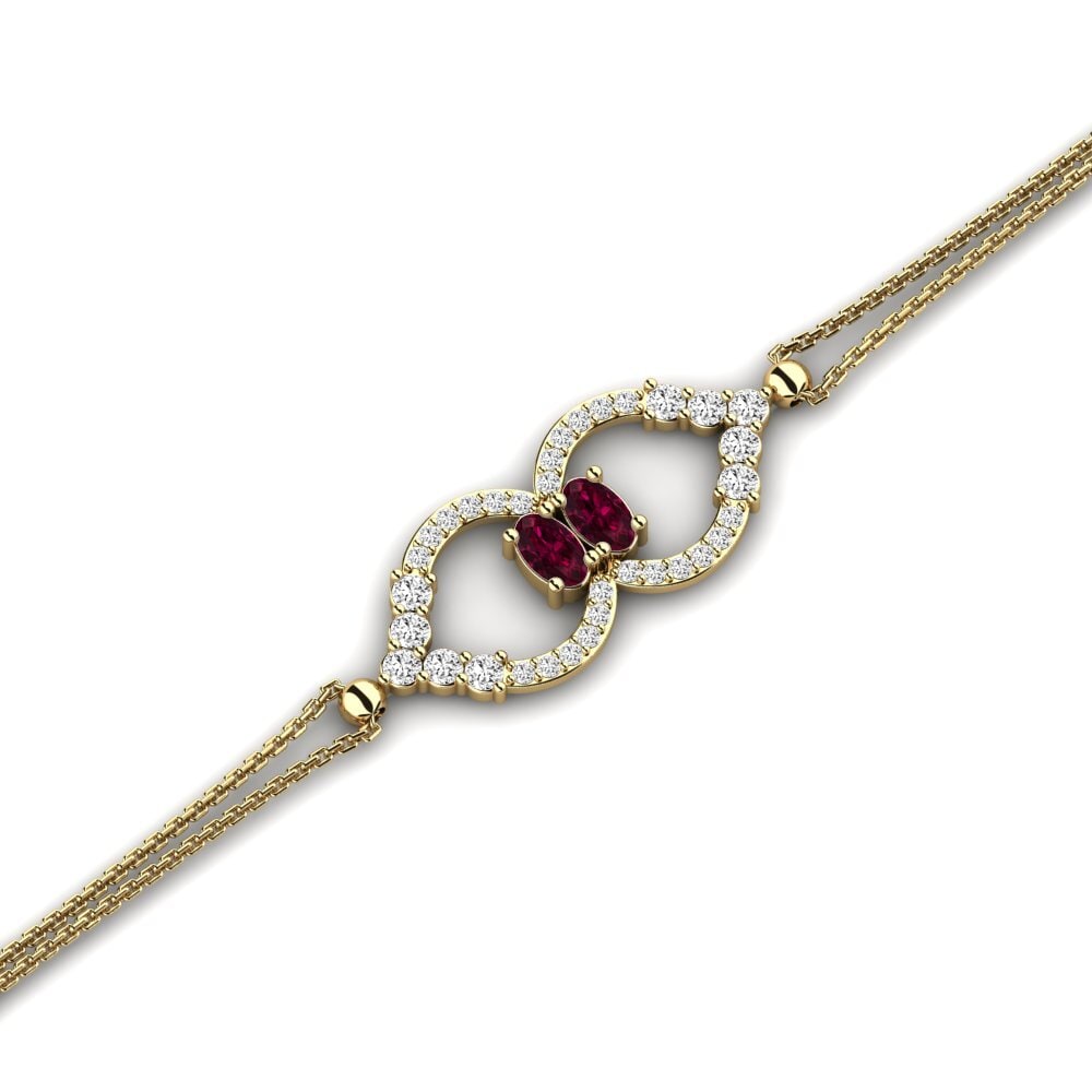 Ovalado Granate Rodolita Pulsera Chromatine