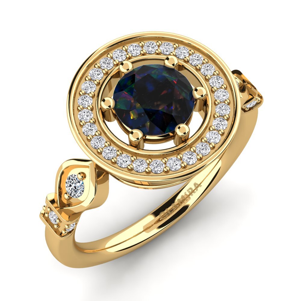 Black Opal Engagement Ring Chubascoli