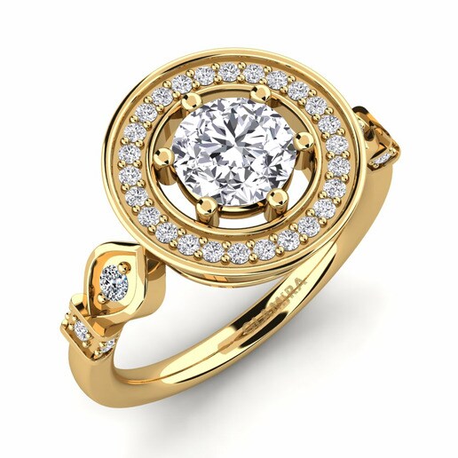 Ring Chubascoli 585 Yellow Gold & Diamond & Swarovski Crystal
