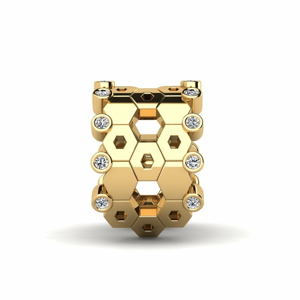 Brazalete de oreja Ear Cuffs Pendientes Chubb Oro Amarillo 585 Cristal de Swarovski