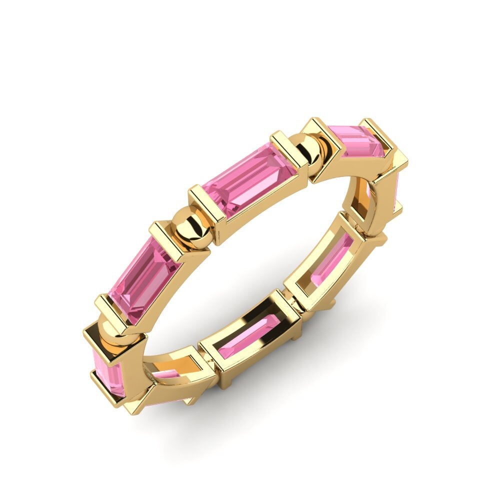Or Jaune 14k Saphir Rose Bague Chylous