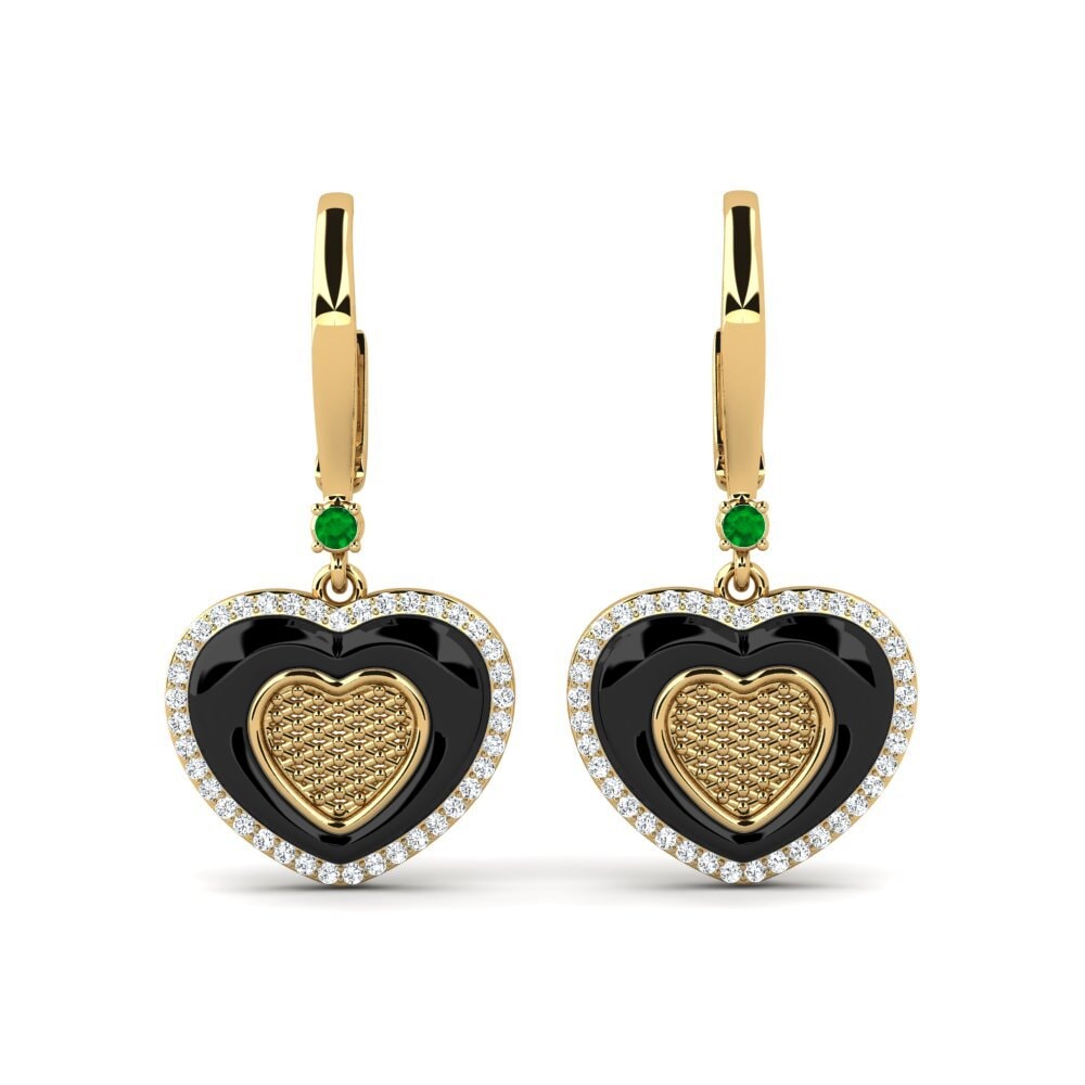 9ct Yellow Gold Emerald Women's Earring Ciccone