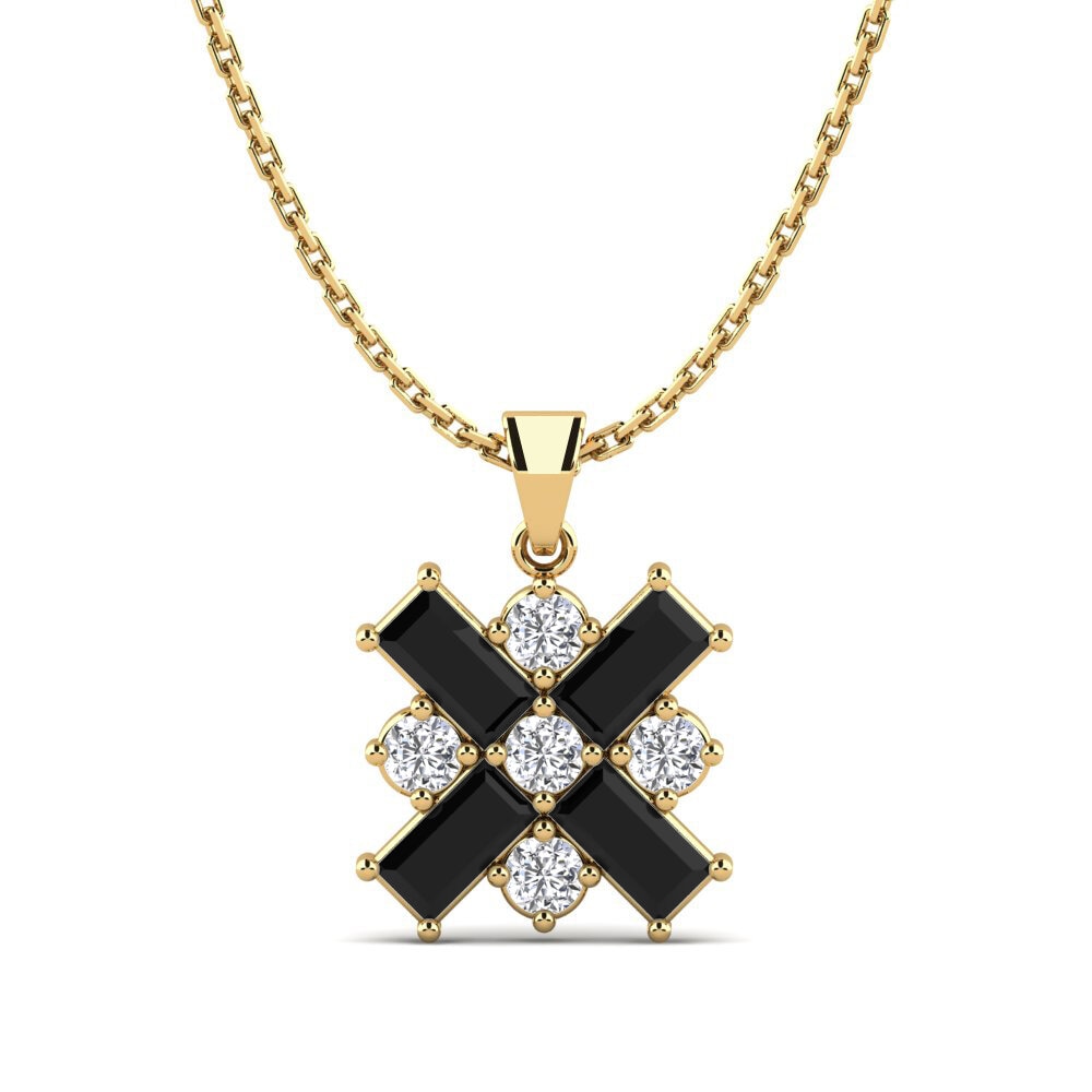 Baguette Black Sapphire Women's Pendant Cicely