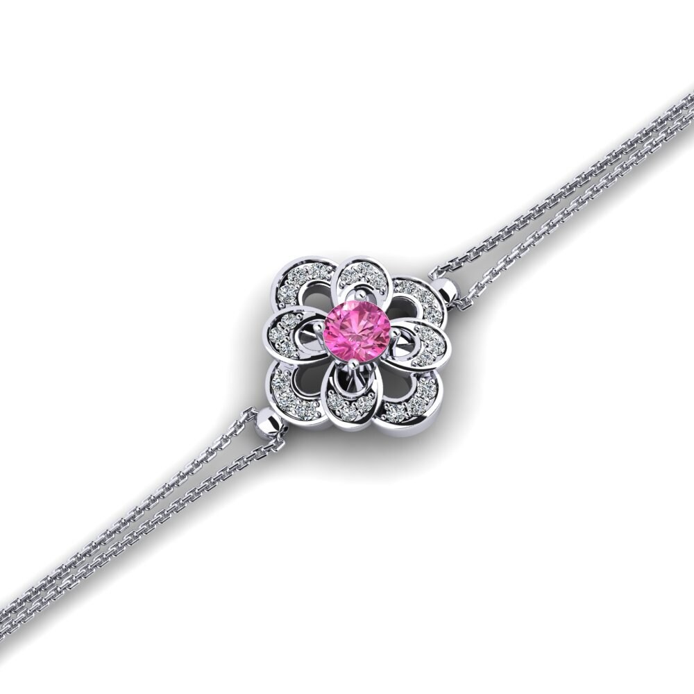 950 Platinum Pink Topaz Women's Bracelet Ciergev