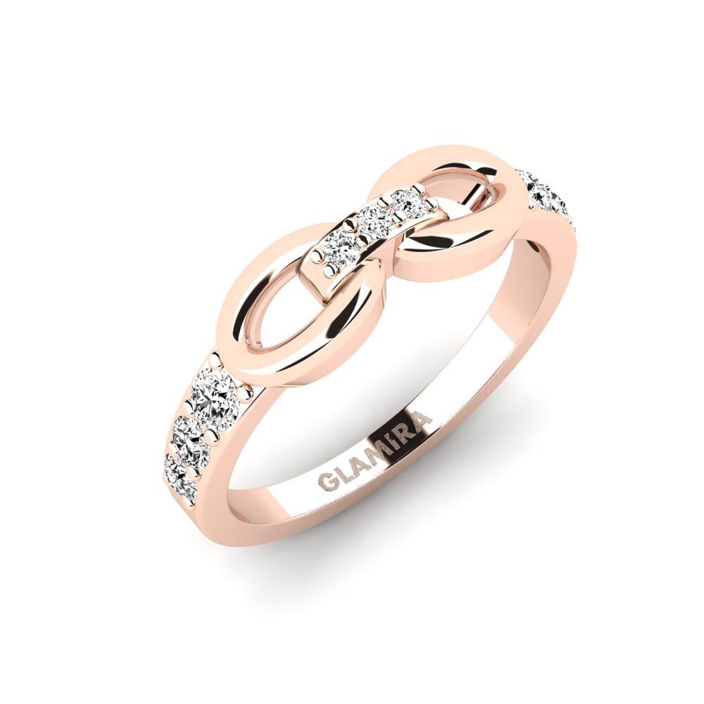 14k Oro Rosa Moissanita Anillo meñique Cihi